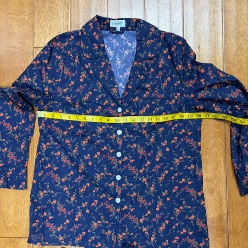 Liberty of London Womens PJ Set Size M Floral Cottage Cotton Boho Hippie Lounge - Picture 4 of 13